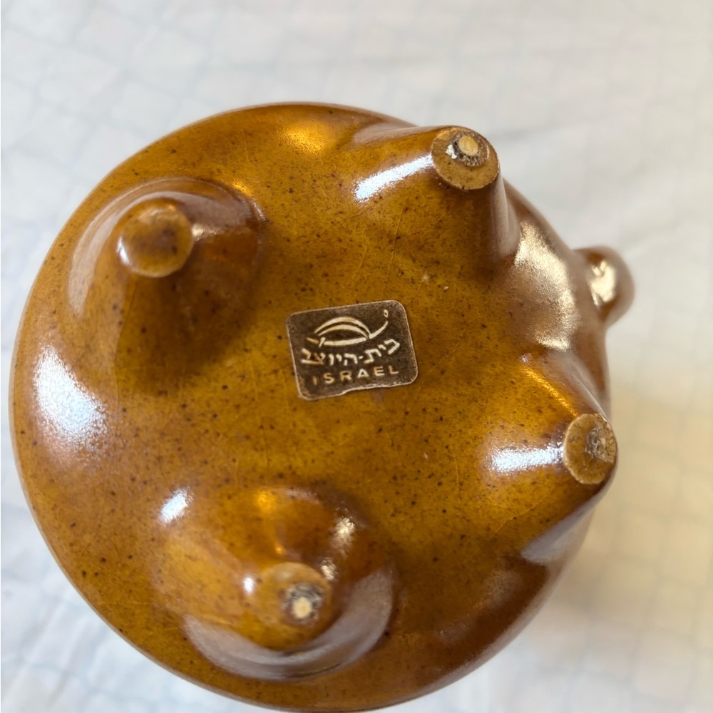 Vintage Israeli mid-century modern studio pottery vase - Picture 3 of 7